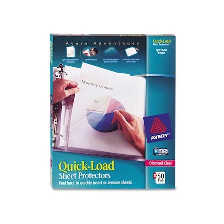 Avery Dennison Clear Sheet Protector, 11 x 8.5, PK50 73802